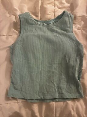 Uniqlo Light Blue Ribbed Crop Tank
